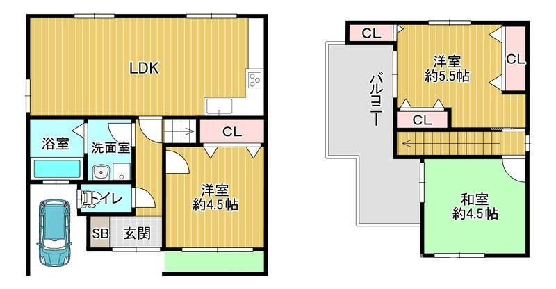 摂津戸建⑧の間取り