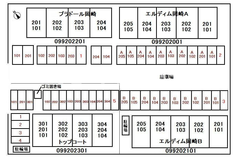 プラドール岡崎の区画図