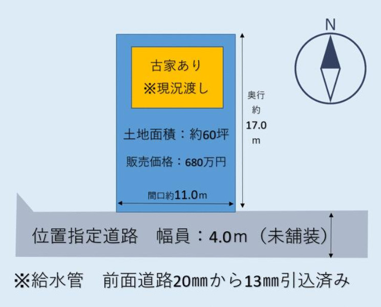 伊勢崎市 堤下町（伊勢崎駅） 住宅用地の区画図