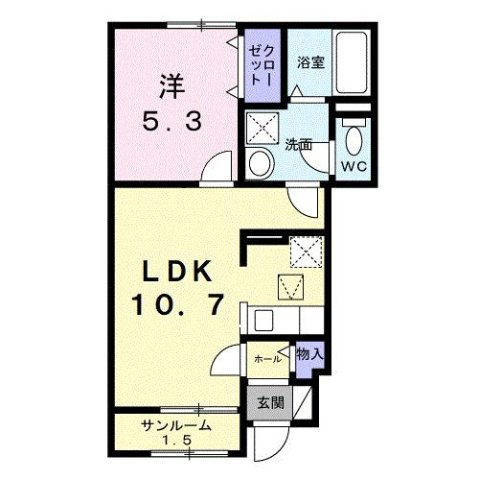 シャトーＫＩＮＫＩ　Ａの間取り