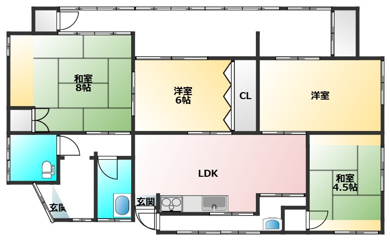 古城町戸建ての間取り