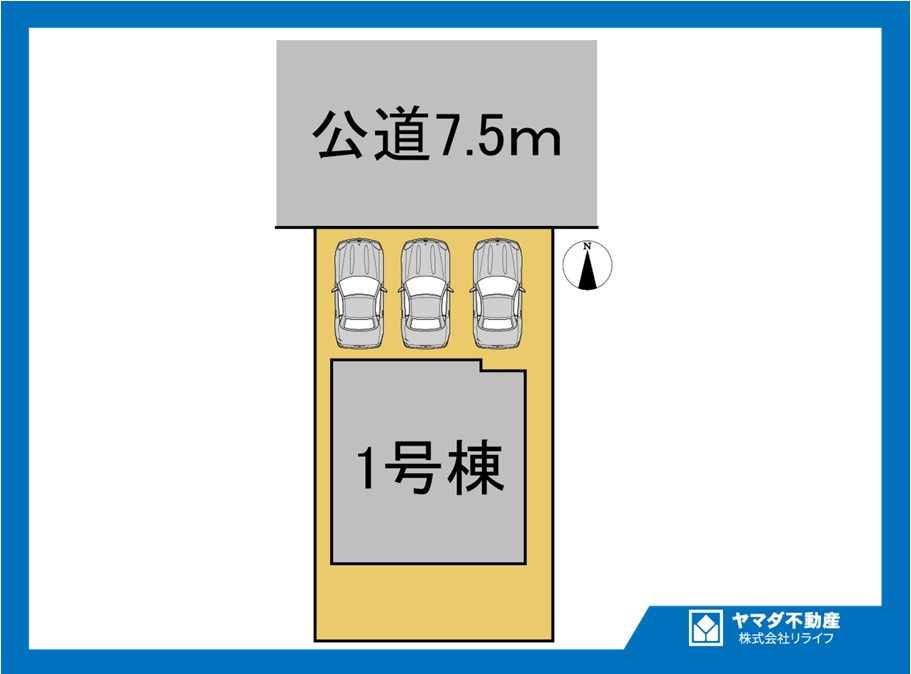 ブルーミングガーデン　一宮市開明村上　全1区画分譲の区画図|■区画図
■YAMADA電機の　ヤマダ不動産　株式会社リライフ　
いつでもお問合わせ下さい。