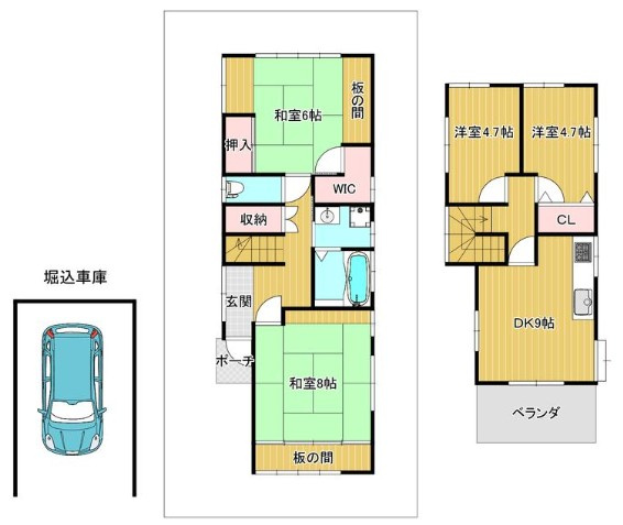 リフォ済みで即入居可　東山町　築30年の間取り