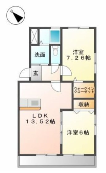 グランディ・ケイの間取り|※反転