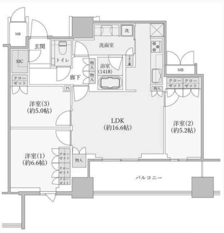 グランドメゾン上町台ザ・タワーの間取り