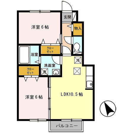 セジュール聖天　Ａの間取り