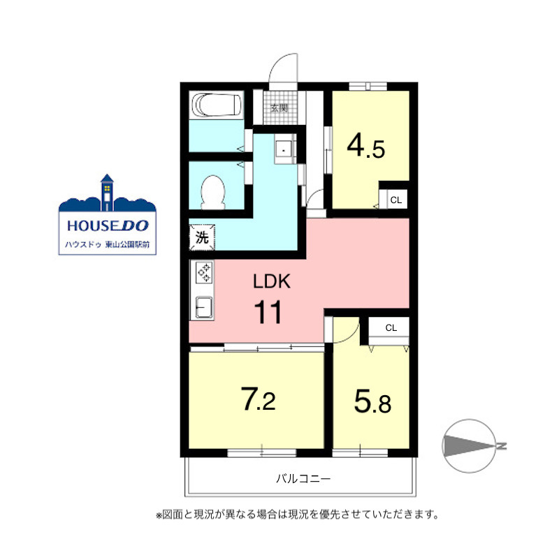 ペット可！専用駐車場付き！駅近！コーポ木ヶ崎の間取り
