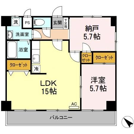 アンジェ祇園の間取り