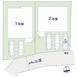 福岡市秋桜区輝国1期　1号棟の区画図