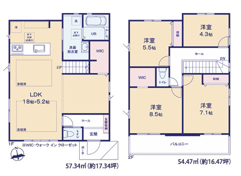 福岡市秋桜区輝国1期　1号棟の間取り