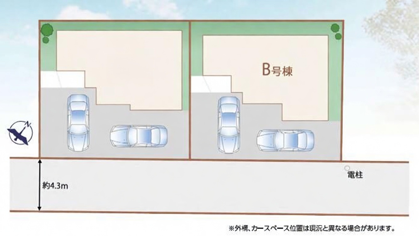 水戸市曙町　B号棟　新築戸建の区画図
