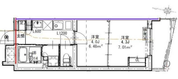ルネサンスコート蒲田リバーテラスの間取り|2Kバストイレ別独立洗面台　洗面台とトイレも分かれてます！