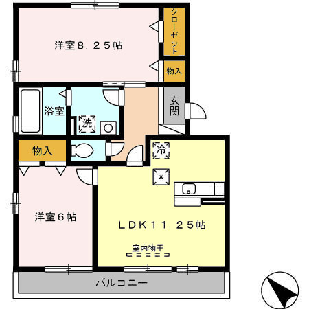 ラ・フルール B棟の間取り