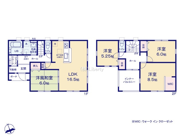 古河市三和　新築戸建　1号棟の間取り