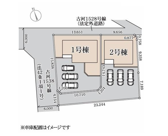 古河市三和　新築戸建　1号棟の区画図