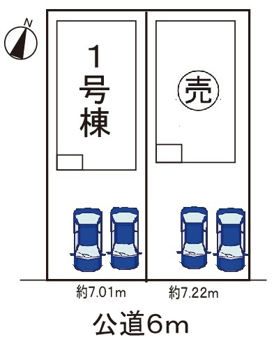 小牧市大字池之内　新築戸建　１号棟の区画図