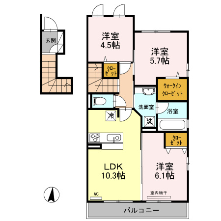 サン円山の間取り|向日市　3LDK