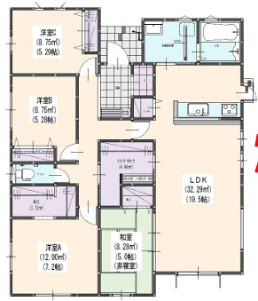糟屋郡宇美町宇美東3丁目1期　1号棟の間取り