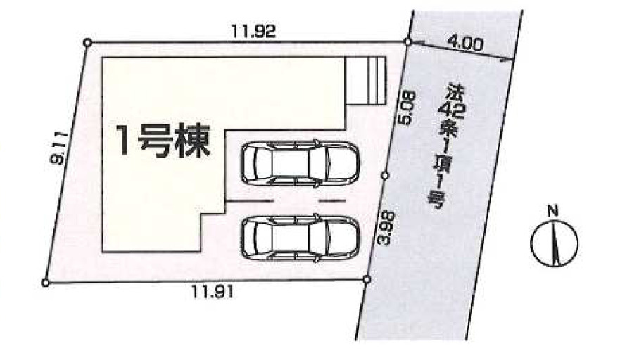 新築／ふじみ野市亀久保第二の区画図|駐車スペースあり！（車種による）