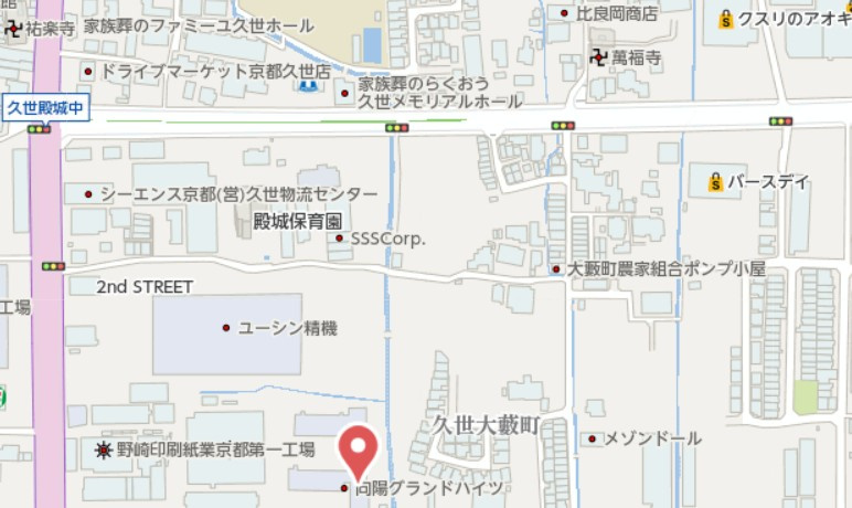 向陽グランドハイツ　3階の地図