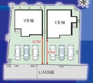 ★★南城市佐敷手登根４期－１号棟（全２棟）の区画図|区画図