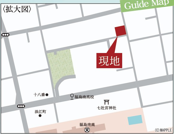 新築戸建・新築建売　福島市渡利第6　渡利小・渡利中の地図