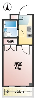 マンションパール世田谷　礼金0　敷金0　陽当たり良好　最上階の間取り