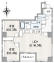 【間取り】 | アルカーデンシティリンクス新宿：南向き角部屋！全居室収納・窓が付いた２ＬＤＫリノベーション物件です！