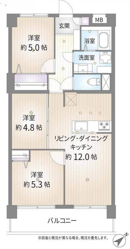 大倉山フラット【仲介手数料無料】猫飼育可能♪の間取り