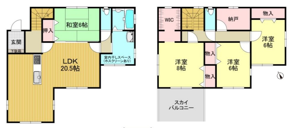 【中古戸建】足利市若草町の間取り|■間取り図｜敷地面積：201.10㎡（約60.83坪）建物面積：124.20㎡（約37.57坪）