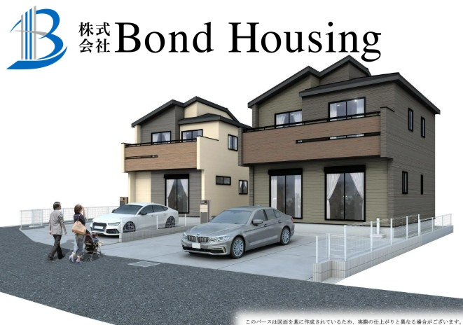 SICあり　並列3台駐車可能　魚住町中尾　全2棟　2号棟の外観パース