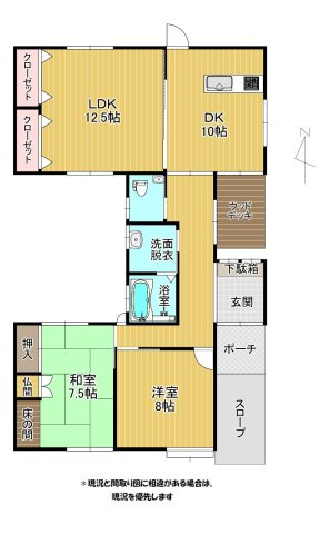【間取り】 | 柳川市大和町塩塚 | ご夫婦でのお住まいにはピッタリの間取り。バリアフリーにも配慮
