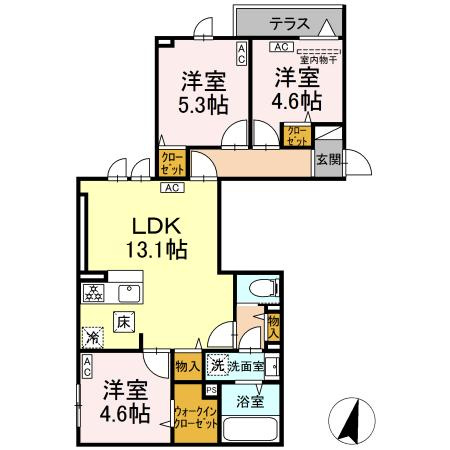 セレスティア江戸川Ⅱの間取り