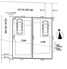 平塚市立野町2期　新築戸建　全2棟1号棟の区画図