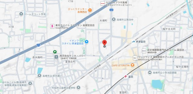 高槻市大畑町の賃貸マンションの地図