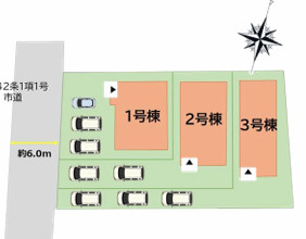 福岡市南区寺塚1丁目1期　2号棟の区画図