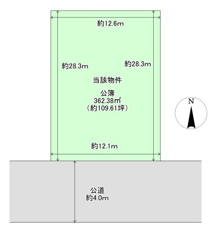 御所市都町の土地図