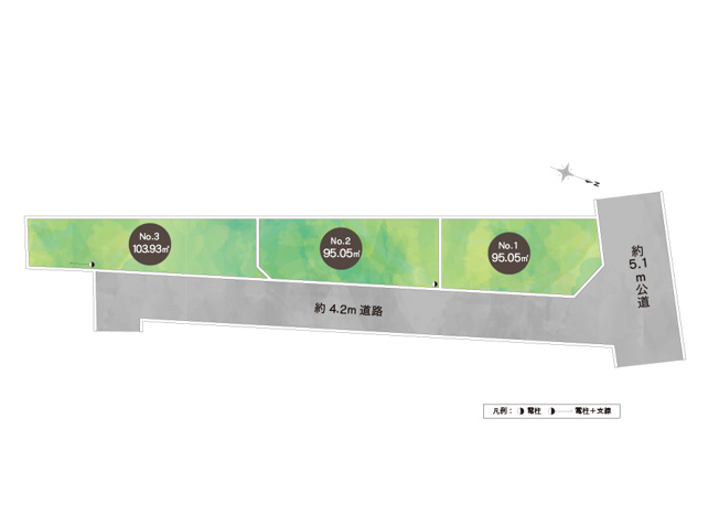 【区画図】 | トラストステージ　志木市中宗岡2丁目14期　全3区画 | 間口の広さが魅力のゆとりある敷地。フリープラン対応で、理想の住まいを自由に設計できます。