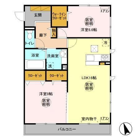 Casa(カーサ)EXE　A(エグゼエー)の間取り