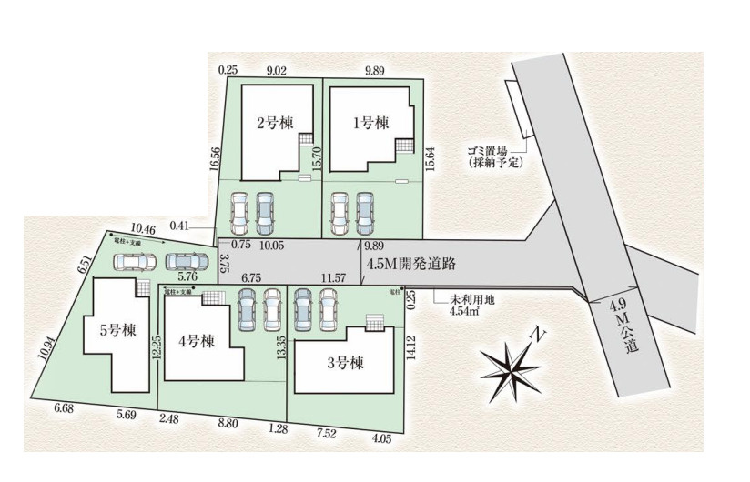 北本市東間　4期　新築一戸建て　グラファーレ　03の区画図|3号棟