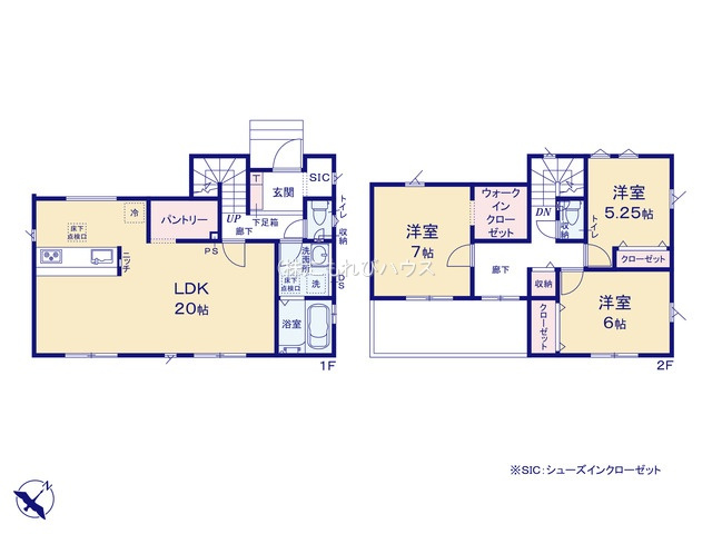 北本市東間　4期　新築一戸建て　グラファーレ　03の間取り|【全5棟・3号棟】北本市東間　4期　新築一戸建て　グラファーレ　03・3LDK・土地面積160.10m2・建物面積100.40m2