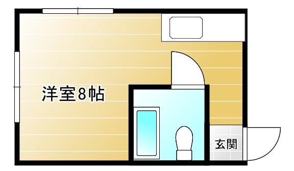 【間取り】 | 松下ハイツ | 1R 1階 8帖