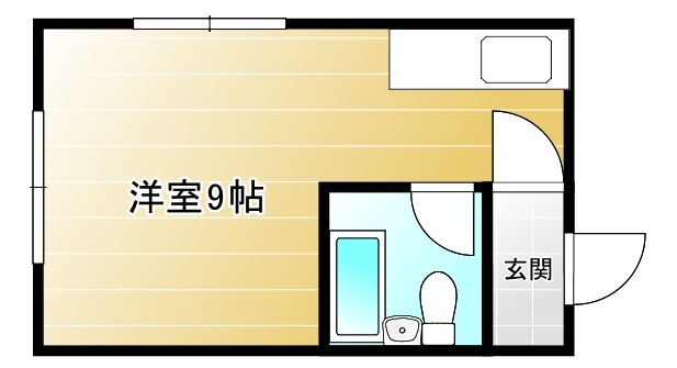 【間取り】 | 松下ハイツ | 1R 1階3階 9帖