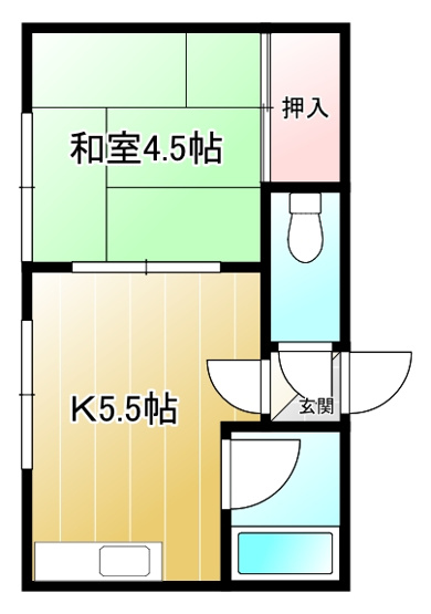 【間取り】 | 松下ハイツ | 1DK 1階