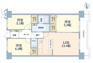 【間取り】 | 山田西C団地A1棟