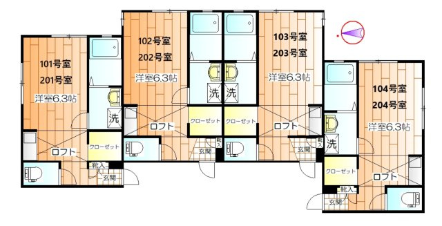 神奈川県横浜市1棟投資アパート【BESTAGE八景島】「満室！」「利回り7.59％。「2013年築」の間取り