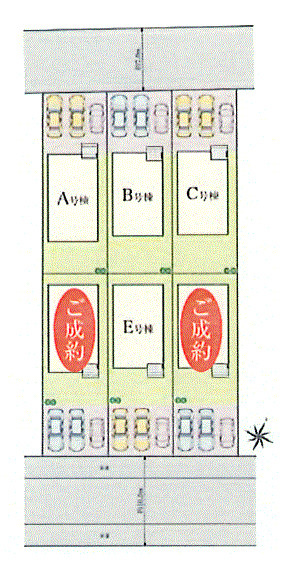 瑞穂町南平2丁目　新築戸建全6棟の区画図