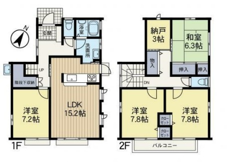 緑が丘２丁目　中古戸建の間取り