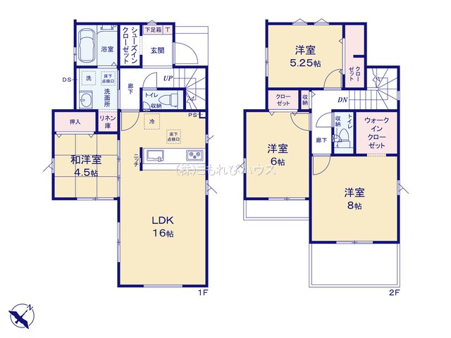 北本市東間　4期　新築一戸建て　グラファーレ　05の間取り|【全5棟・5号棟】北本市東間　4期　新築一戸建て　グラファーレ　05・4LDK・土地面積170.45m2・建物面積101.02m2