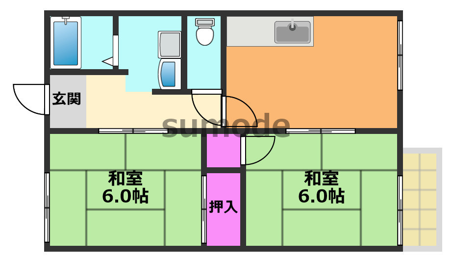 高槻市野田４丁目のアパートの間取り